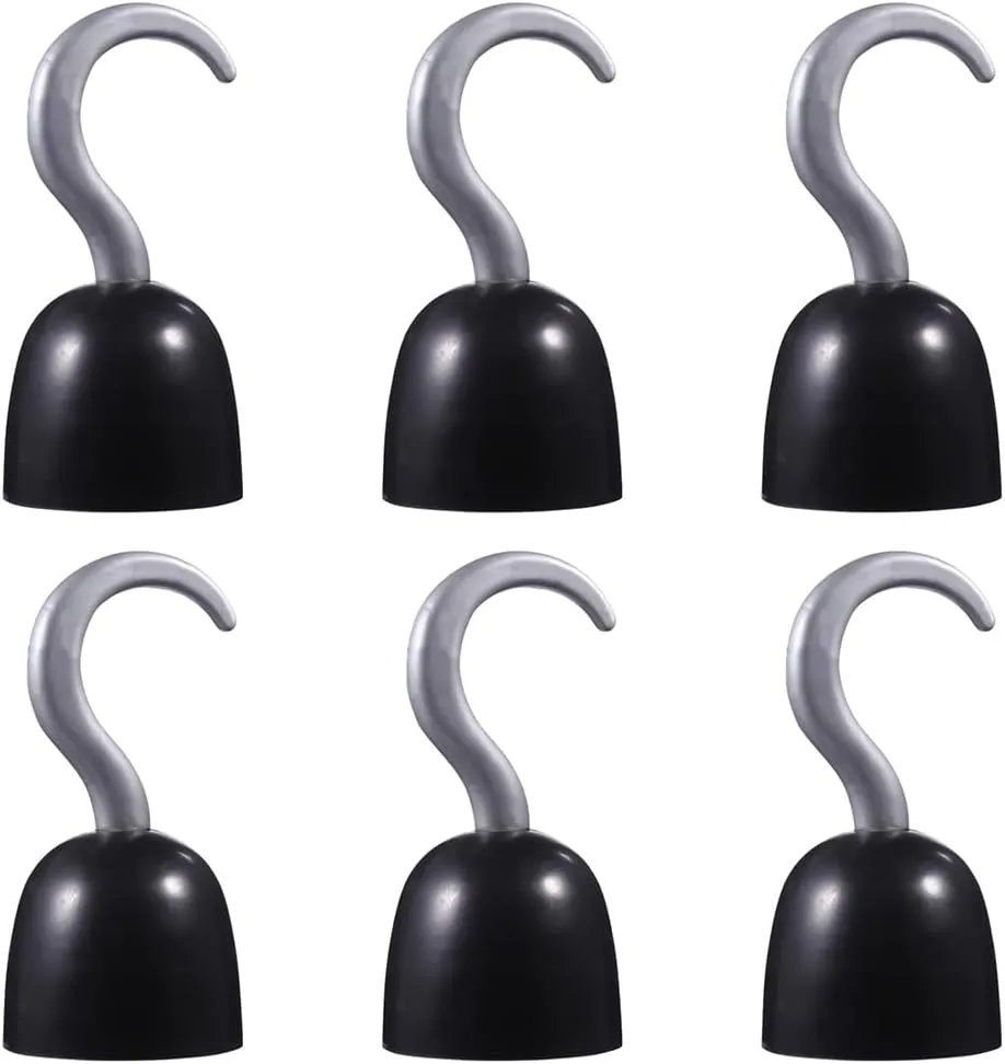 6PCS Pirate Hook Toy Captain Hook Plastic Hook Pirate Captain Costume Accessory for Halloween sanction Christmas Party Vaguelly 