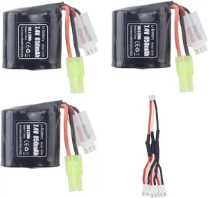 7.4V 850mAh Lithium carrot variation succinct Battery with 1Tor 3 Charging Cables for H102 High Speed RC Boat RC Electric Toy Boat H106 H110 H112 TX121 H119 H122 H155 Waterproof Speedboat Boat Spare Parts Fytoo 3PCS 