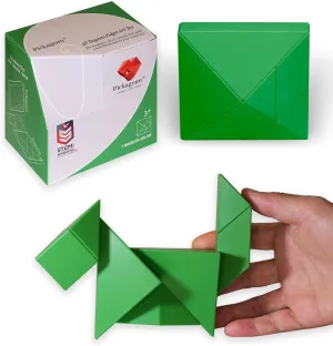 8-12 & Adults 3D Magnetic Tangram Fidget Puzzle: STEM Certified Magnetic Pattern Blocks (Green) Pickagram Tangrams for latent former Kids Ages 