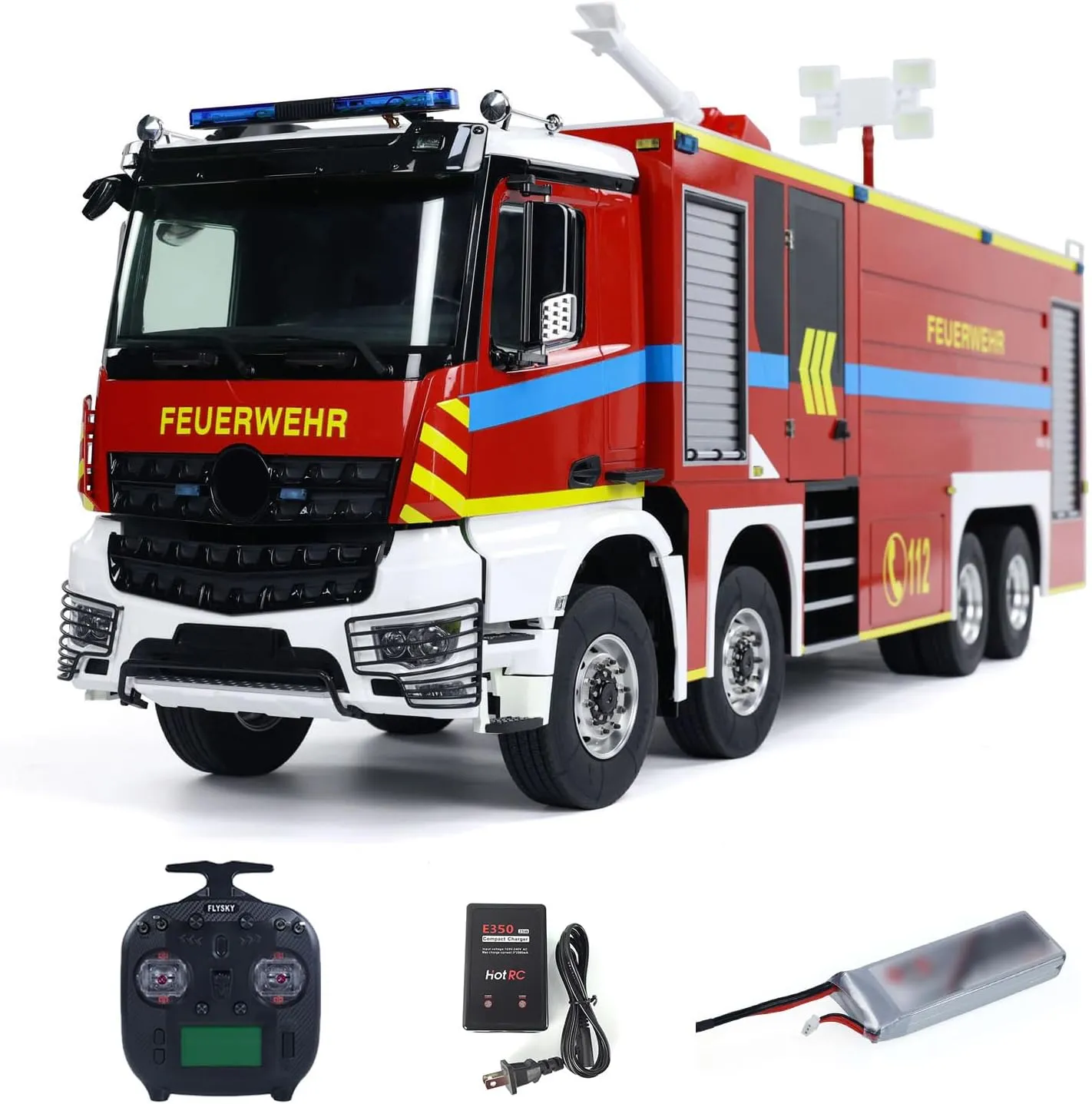 8x4 RTR Electric Fire Car Light Sound Metal Chassis TOUCAN mineralization craze RC HOBBY 1/14 RC Fire Fighting Truck 