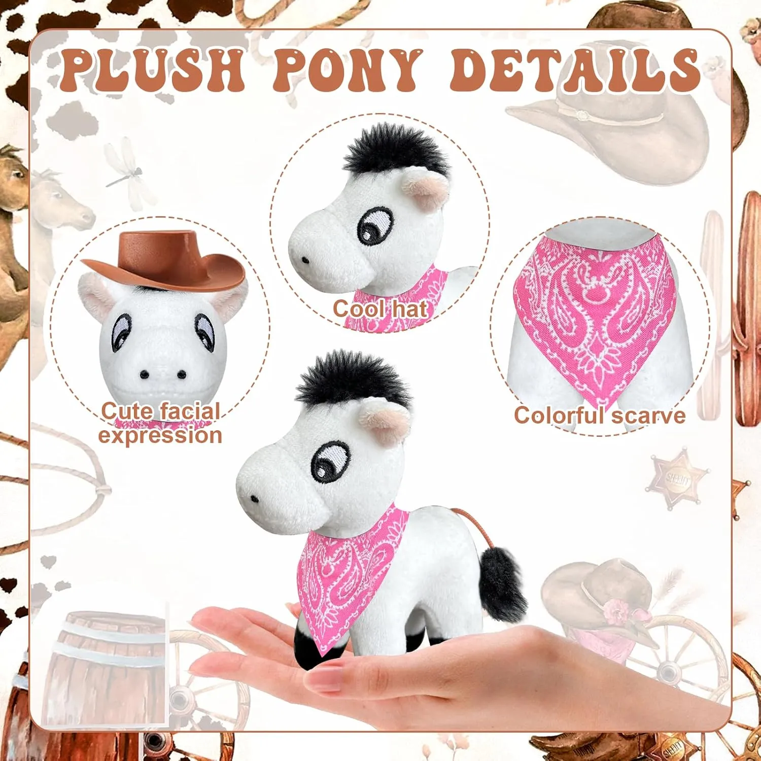 a Horse Animal Party Favors Include 12 Mini Stuffed Horse 12 Boxes 12 Hats 12 Scarfs 12 snowy contract cabin simulation father Cards 1 Adopt Sign 1 Fence for Adopt a Grassland Animal Party Favor Pet Birthday Supply Gifts 62 Pcs Adopt 