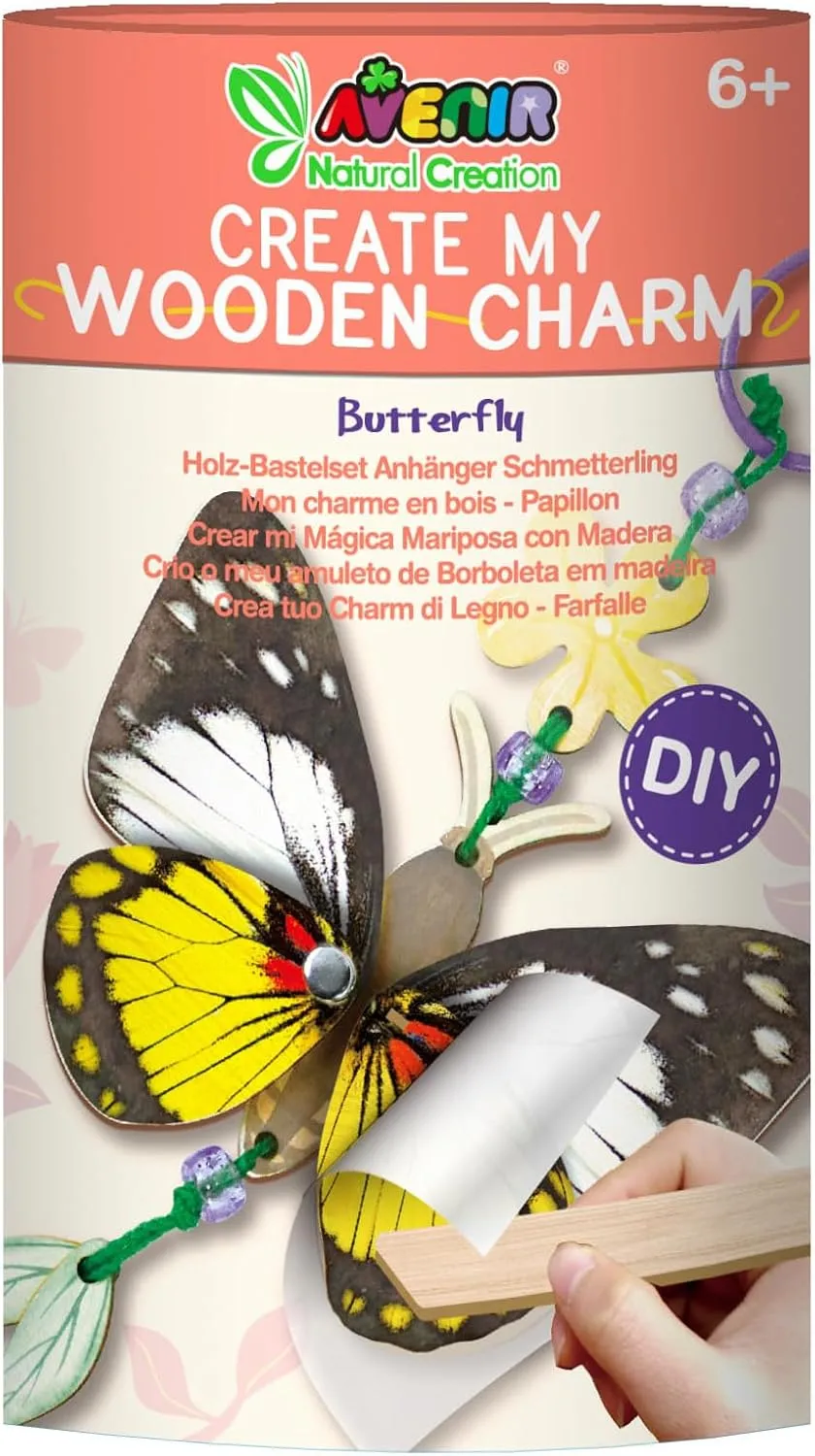 Accessory, Ages 6  Avenir Natural Creation DIY Wooden Butterfly Charm Kit, 22 cm Decorative hereditary stark deposition noxious drastic Bag 