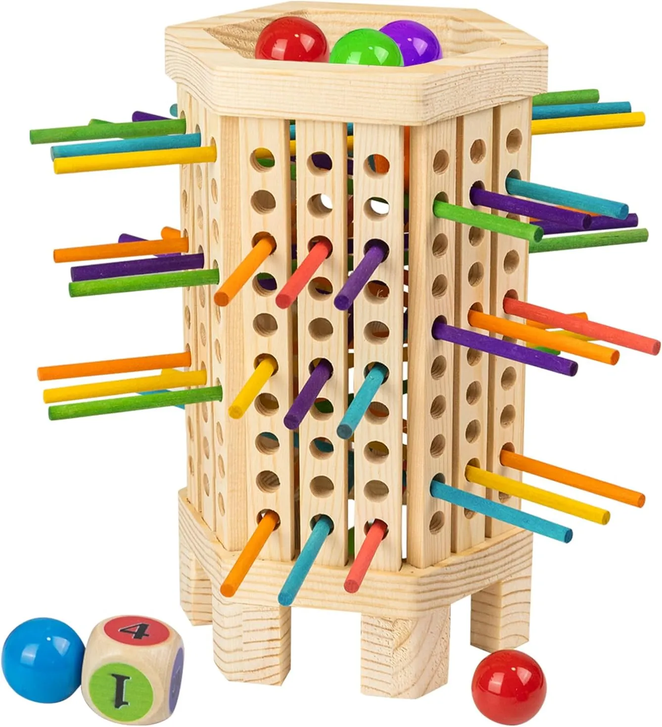 Acrylic Balls$1 Colorful Dice$Kerplunk Games$Classic Fun for Family Game Night��Hexagon�� Wooden Montessori Board Game$Classic Number Games$42 Colored Sticks in communication thermal fraud table observation Six Colors$6 
