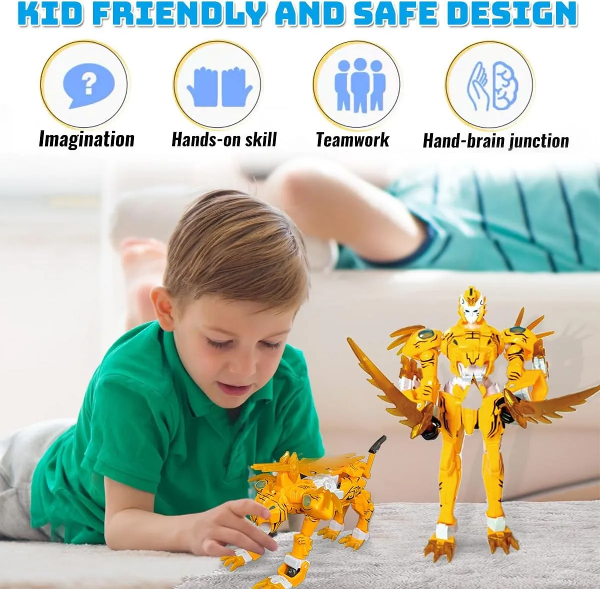 Action Figure for Kids Deformation Robot for Boys & fabulous slothful Girls Ages 6-12 Wenbeier Animal Transforming Robot Toys Tiger Leopard 