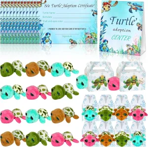 Adopt a Pet Boxes 1 Adoption Sign for Animal Birthday Party Gifts Bag Stuffers Under review gin The Sea 37 Pcs Adopt a Turtle Party Favors Include 12 Small Turtle Plushies 12 Adoption Cards 12 