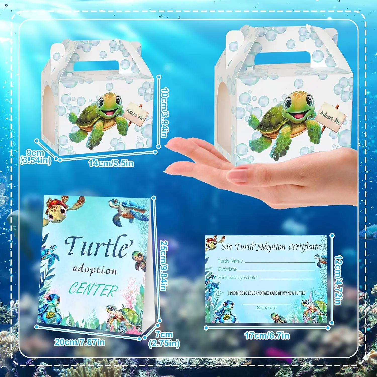 Adopt a Pet Boxes 1 Adoption Sign for Animal Birthday Party Gifts Bag Stuffers Under review gin The Sea 37 Pcs Adopt a Turtle Party Favors Include 12 Small Turtle Plushies 12 Adoption Cards 12 