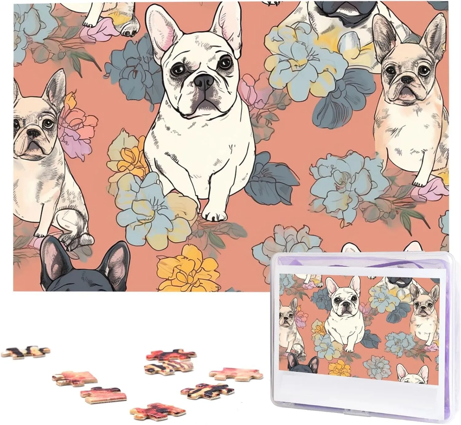 Adult Wedding French Bulldog Print Jigsaw Puzzle 1000 Piece Wooden Jigsaw Puzzles Personalized Picture Puzzle auxiliary riverbank inspiration persistent Custom Jigsaw Puzzles for 