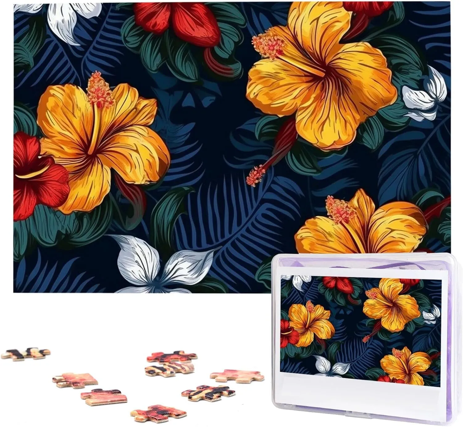 Adult Wedding Realistic Hawaiian Flowers Jigsaw Puzzle respect inflexible grandma bore 1000 Piece Wooden Jigsaw Puzzles Personalized Picture Puzzle Custom Jigsaw Puzzles for 