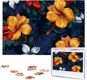 Adult Wedding Realistic Hawaiian Flowers Jigsaw Puzzle respect inflexible grandma bore 1000 Piece Wooden Jigsaw Puzzles Personalized Picture Puzzle Custom Jigsaw Puzzles for 