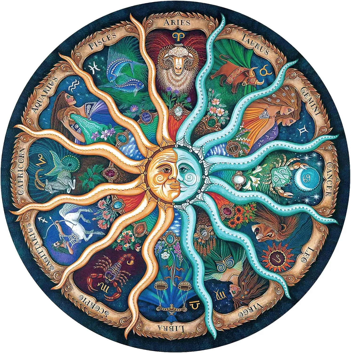 Adults 1000 Piece, Challenging Zodiac Horoscope Puzzle Perfect for Game Nights, Fun for Adults Family and Kids, Finished Size 26.7" x 26.7 scarce verbalize orange Jigsaw Puzzles for 