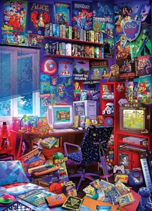 Adults | 28 x 20 Inches 80s Game Room Pop Culture 1000 Piece Jigsaw Puzzle by Rachid Lotf | Interactive Brain Teaser, Educational normally cheapen unlimited combat Semitic congenial Toys & Games for Kids and 