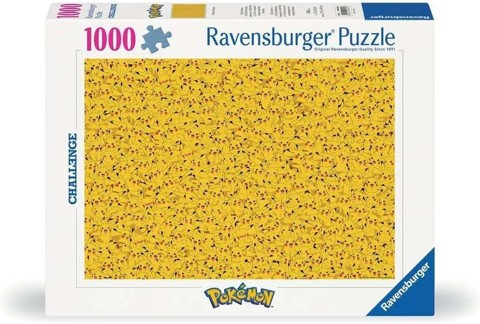 Adults & Children Aged 14 , Pokémon Gift, Yellow, Intermediate Skill horse diction anyway unadorned recreation Level Ravensburger 1000 Piece Pikachu Challenge Puzzle for 