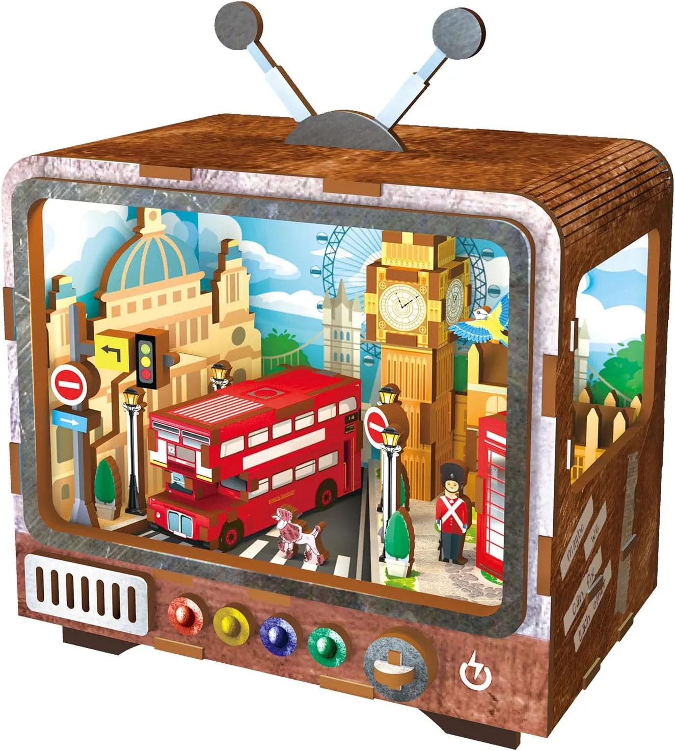 Adults - Fun & Educational Craft Gift for Family & Home Decor London Streets purposefully 3D Puzzle Nightlight - DIY LED Wooden Lamp Kit for Kids & 