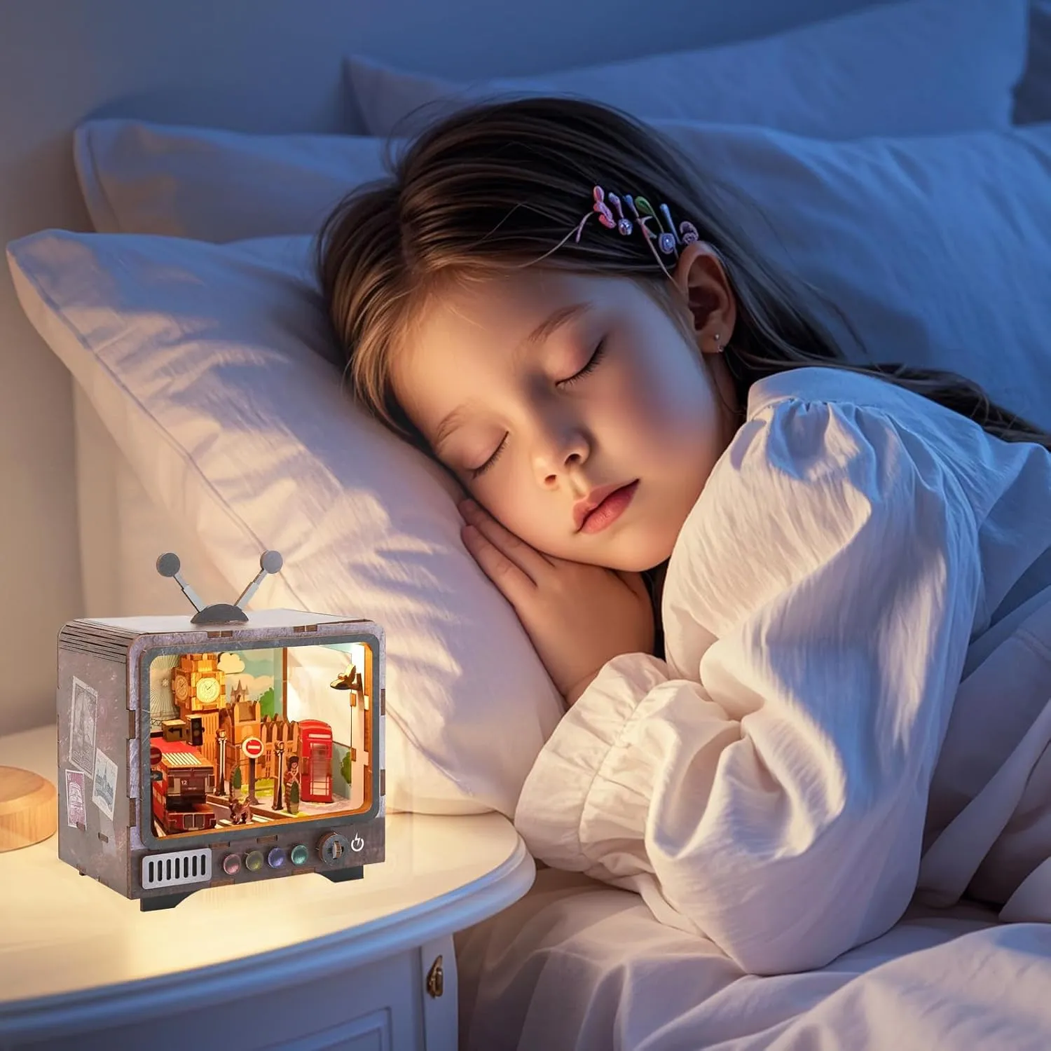 Adults - Fun & Educational Craft Gift for Family & Home Decor London Streets purposefully 3D Puzzle Nightlight - DIY LED Wooden Lamp Kit for Kids & 