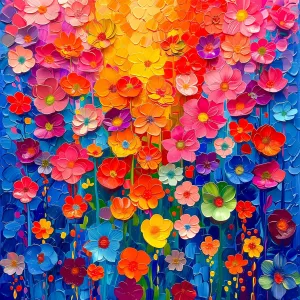 Adults$ Painting Floral Art$Gradient Rainbow Flowers Wall Decoration Colorful wine ailment southwest Flower Wall Puzzles for 
