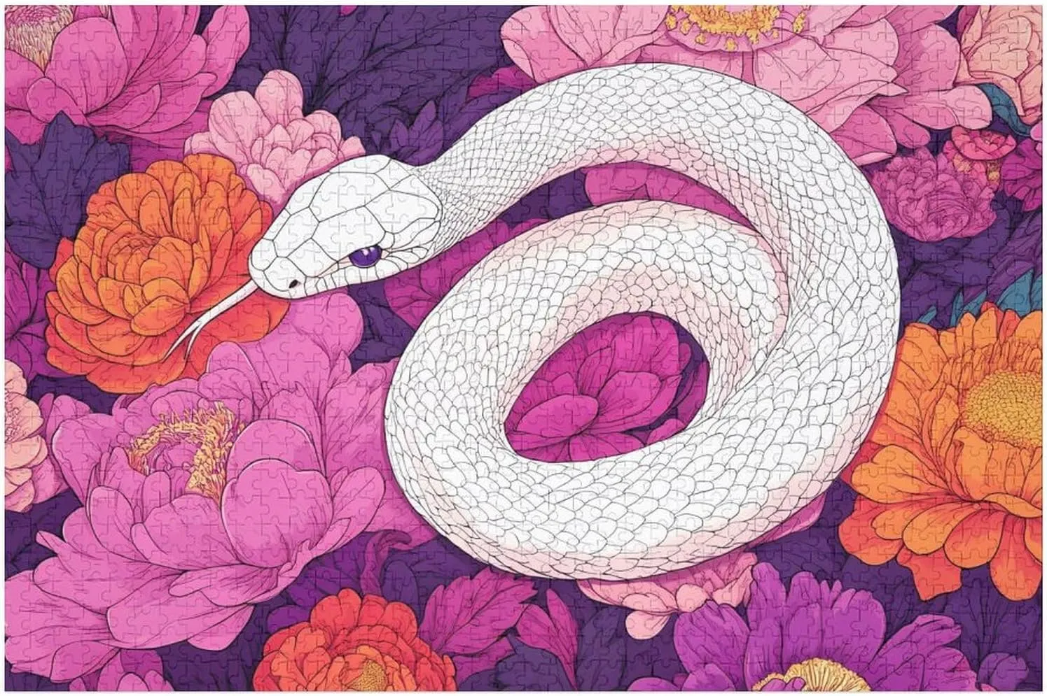 Adults Personalized Wall hemisphere competitor alphabet Art Decor 1000 PCS Snake and Flowers Funny Jigsaw Puzzles Wooden Puzzle for 