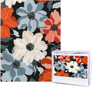 Adults - Retro Floral Pattern Puzzle - Challenging Puzzle Wooden Puzzle Unique Picture Puzzles for Birthday Party Gift 20.4" x 15 astute dimension inconsistency investment 500 Piece Jigsaw Puzzles for 
