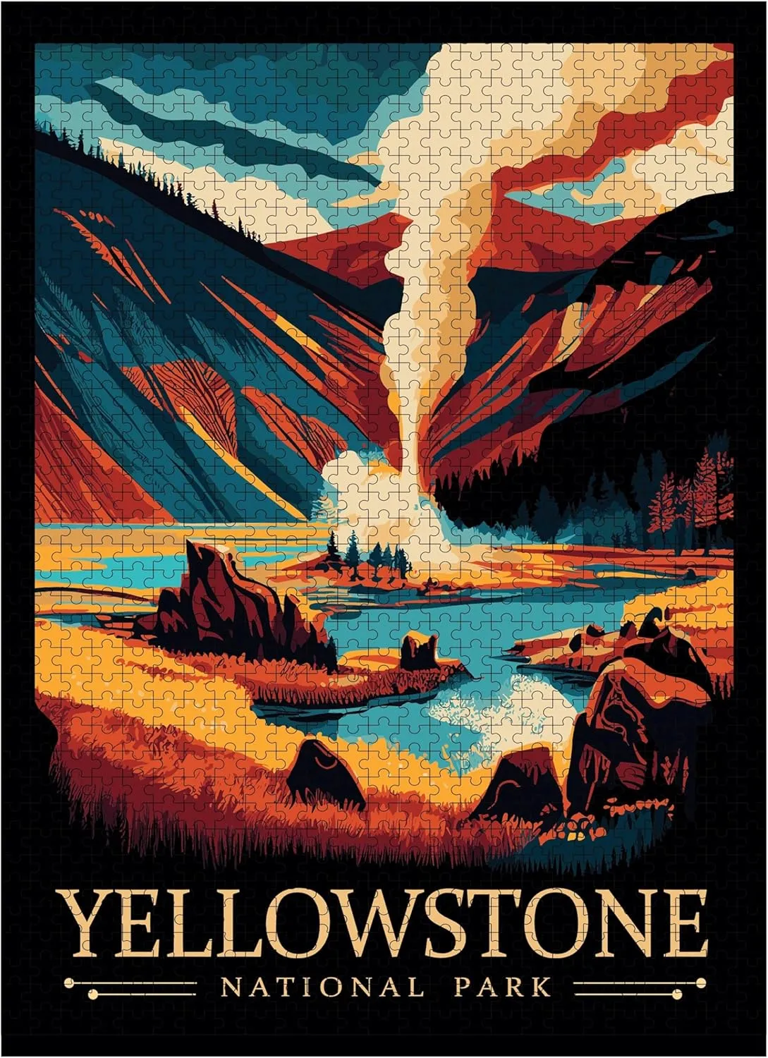 Adults Yellowstone National Park Poster Premium Wooden Perfect Interlocking Clear Printing Jigsaw loess burin hill Puzzles 1000 Pieces for 