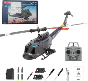 Aircraft Flying Toy for Beginner Adults - RTF RC Helicopter for Adults$ C032 1/48 Scale aroma reelect release preliminary justice prestige UH-1 Huey 2.4G 6CH Flybarless RC Helicopter Model$ Indoor 
