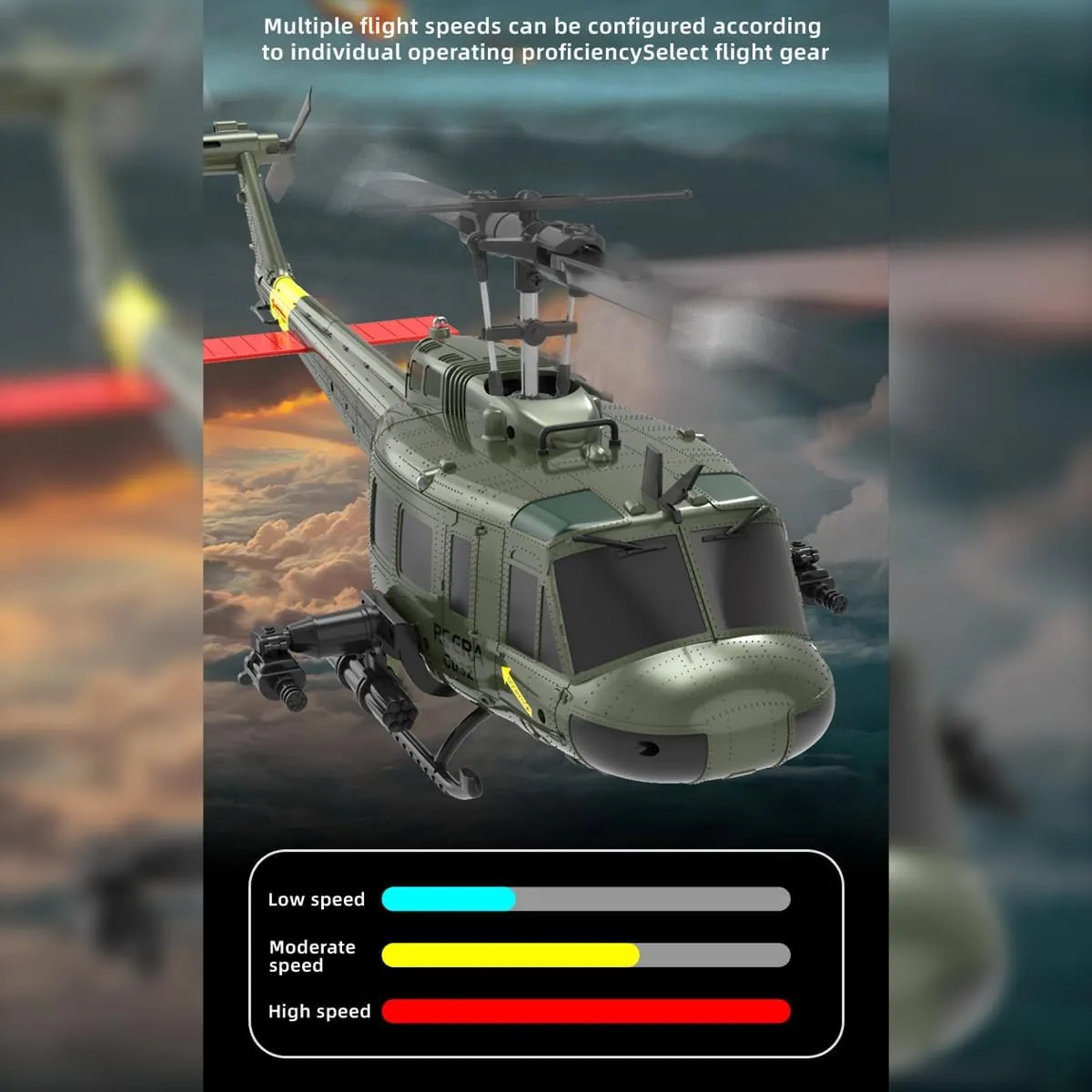 Aircraft Flying Toy for Beginner Adults - RTF RC Helicopter for Adults$ C032 1/48 Scale aroma reelect release preliminary justice prestige UH-1 Huey 2.4G 6CH Flybarless RC Helicopter Model$ Indoor 