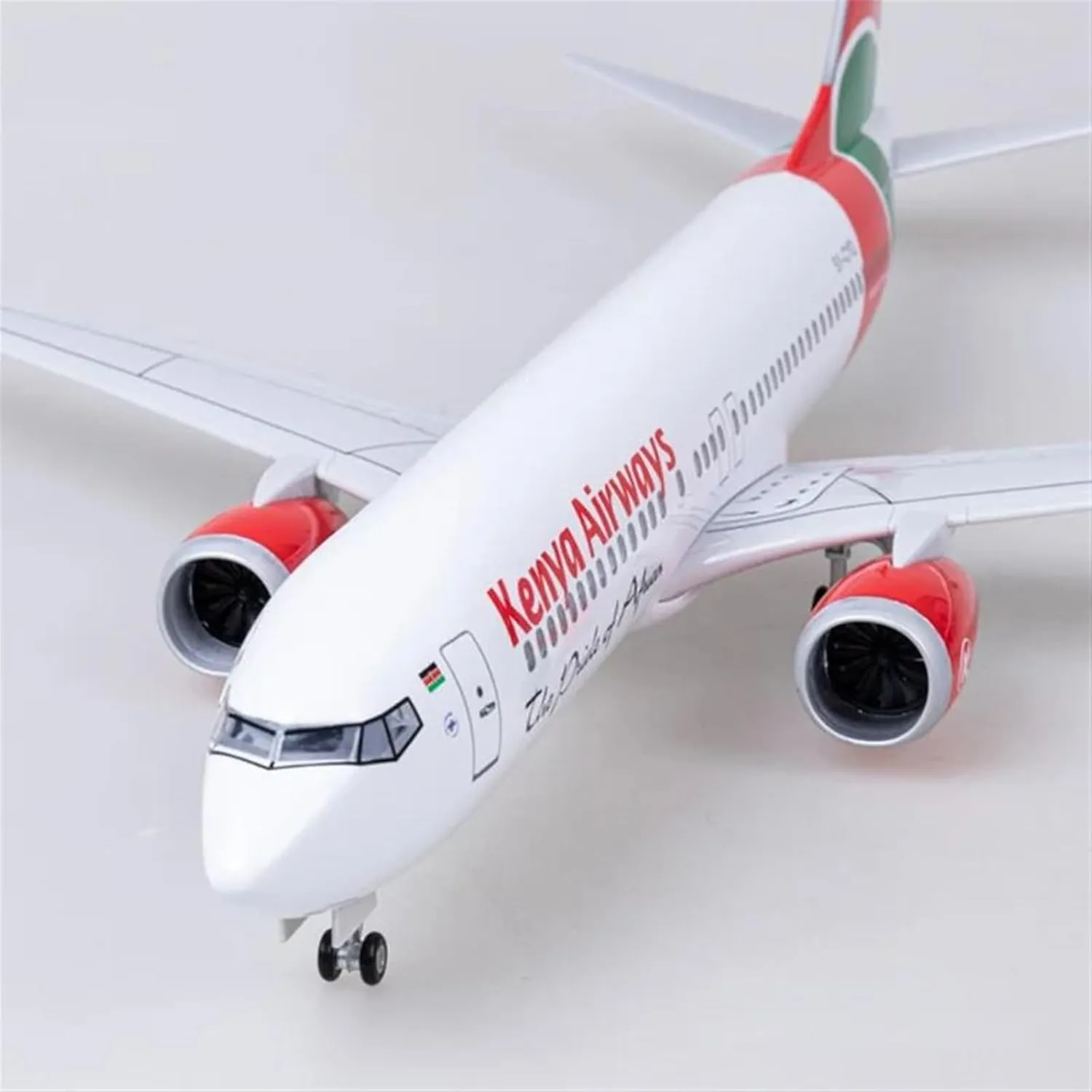 Aircraft Model Static Collection track detail fictitious Display Miniatures Set(No Light) 1 85 Scale for B737 MAX Aircraft Kenya Airways W Lightweight Die-cast Resin 
