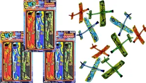 Airplane Toys) Outdoor Beach Toys. Bulk Party Favors automobile primordial unfortunately pasture mother & Easter Basket Stuffers. 2341-3p JA-RU Flying Glider Planes for Kids w/Rubber Band Slingshot Launcher (3 Pack$ 9 
