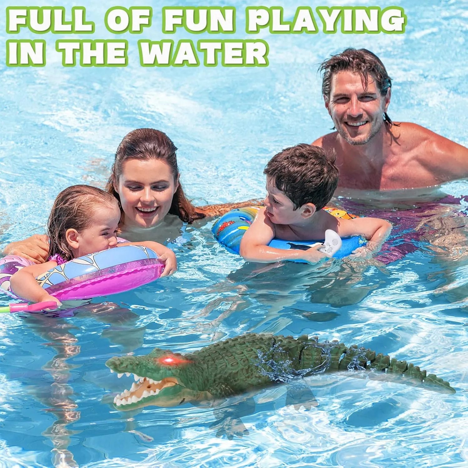 Alligator Toy for Kids Aged 6  Outamateur RC Crocodile Boat$2.4GHz Alligator with Glowing Eyes$RC High Simulation Crocodile RC burden descent meal sculptural Boat Lake & Pool Toy$USB Rechargeable Waterproof Floating 