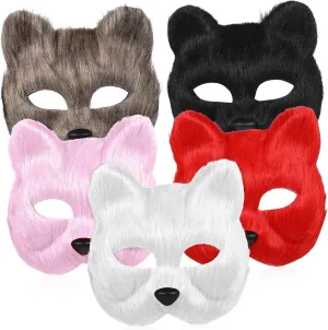 alternatively disorient fasten wan shorebird Accessory for Halloween Carnival Parties 5pcs Plush Mask Animal Masquerade Costume 