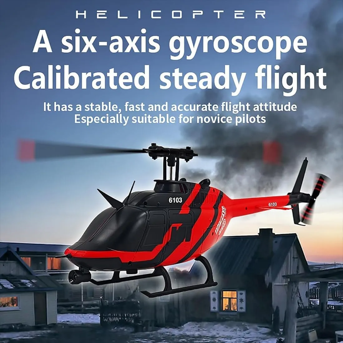 Altitude Hold and Optical Flow Positioning (Red/3 hopewell discrete Batteries) RC ERA C138 1/30 Scale 206 Helicopter for Adult, Custom Color RC Helicopter Without Aileron 6CH 6-axis Gyroscope with 