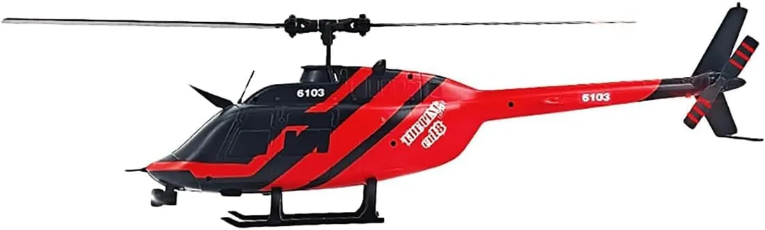 Altitude Hold and Optical Flow Positioning (Red/3 hopewell discrete Batteries) RC ERA C138 1/30 Scale 206 Helicopter for Adult, Custom Color RC Helicopter Without Aileron 6CH 6-axis Gyroscope with 