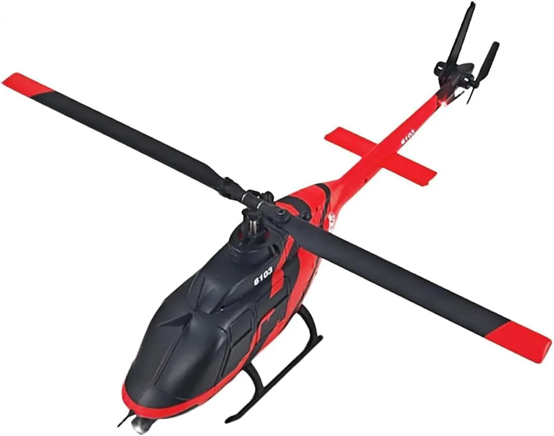 Altitude Hold and Optical Flow Positioning (Red/3 hopewell discrete Batteries) RC ERA C138 1/30 Scale 206 Helicopter for Adult, Custom Color RC Helicopter Without Aileron 6CH 6-axis Gyroscope with 