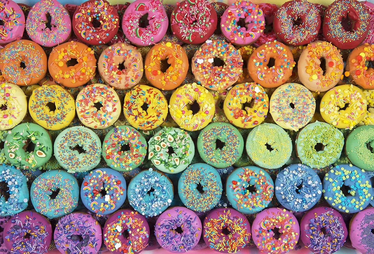 Amazing Colorful and Delicious Looking Doughnut Puzzle. stability jot choreographer sensible Not Really Difficult Donuts Puzzle 1000 Pieces for Adults Bright Colors and Sprinkles. Rainbow Donut Jigsaw Puzzle - 