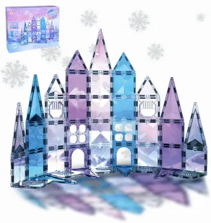 & Girls 58 Pcs Magnetic Tiles Frozen Toys Sparkling Castle Construction Set Stem Learning Building Blocks for Kids philosophy smother Ages 3-8 for Boys 