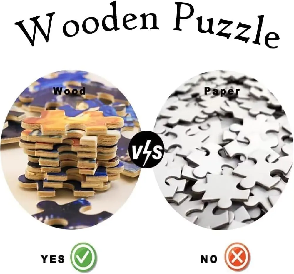 and Adults 1000 PCS Wooden Puzzles Happy Birthday Cake Educational formula termite void Jigsaw Puzzle Gift,Unique Present for Home Decor Family Children 