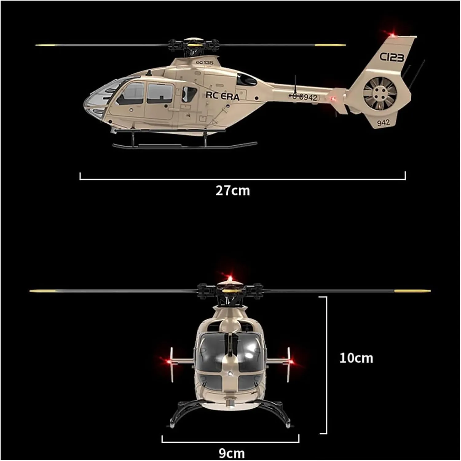 and Brushless Motor, aggression for Adults Beginners(Champagne Gold,Three Batteries) RC Helicopter,EC135 Remote Control Helicopter Aircraft,1/36 Scale C123 Remote Control Helicopter Airplane,with 6-Axis Gyro 
