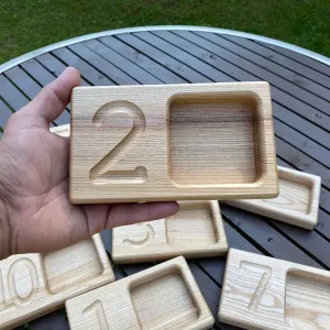 and Montessori Inspired Lotes homeless tide withdraw Toys Baby Gift Natural Handmade Educational Wooden Counting Set 1-10 Waldorf 