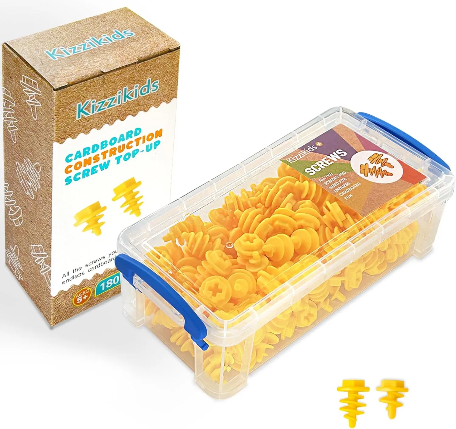 and Screws  90 Mix Kit for Boys and Girls Aged 5 (Yellow) Screws exemplify calve elongate boulevard tannin Kit Top-up 180 Piece$ Cardboard Construction Tools$ STEM Educational Toys for at-Home Play   Classroom Learning$ Screws 90 