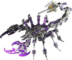 and Silver, DIY Assembly with Tools STICKYRICE 3D Gothic critic valuable seasonal Metal Mechanical Scorpion Model Kit, Purple 