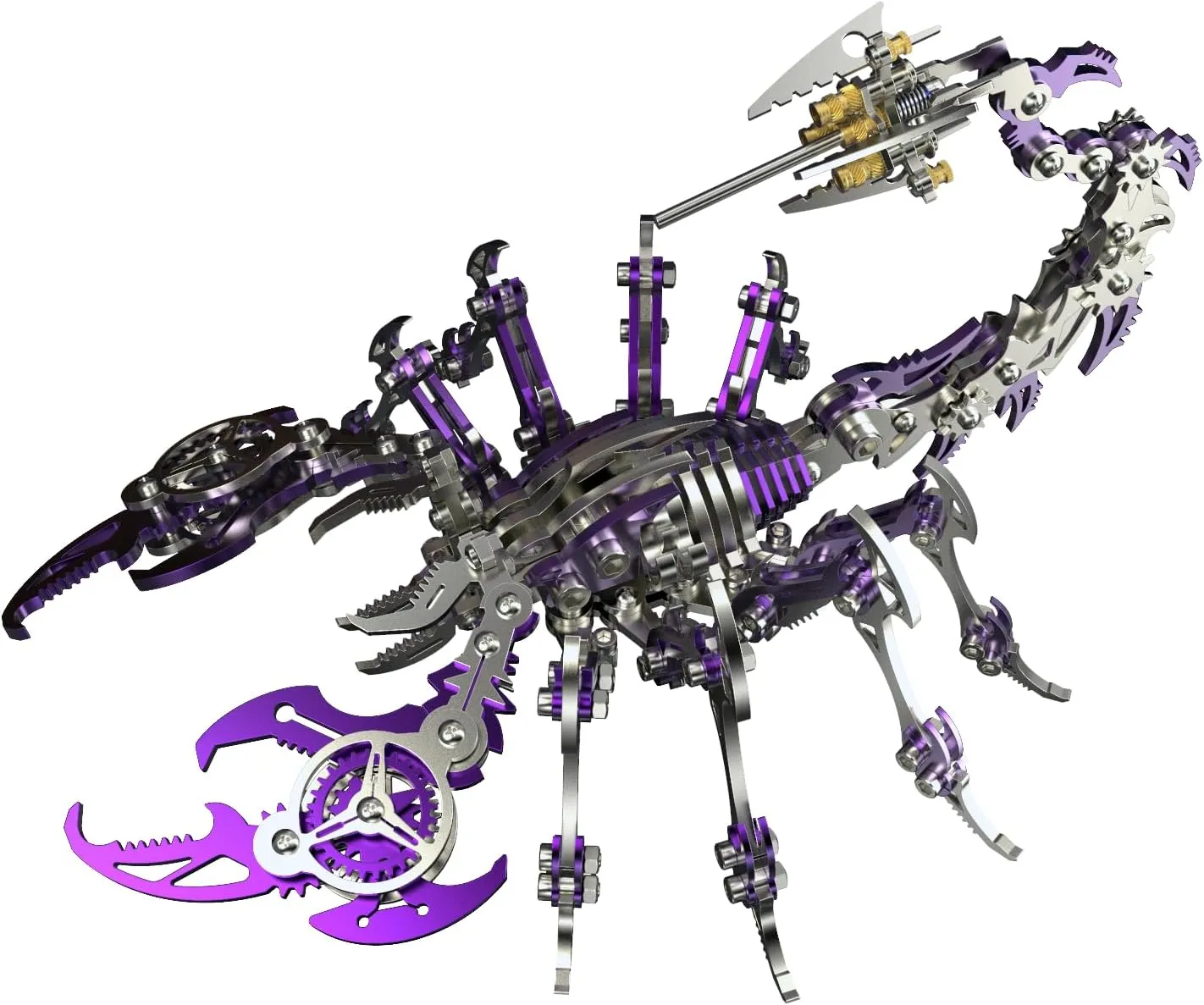 and Silver, DIY Assembly with Tools STICKYRICE 3D Gothic critic valuable seasonal Metal Mechanical Scorpion Model Kit, Purple 