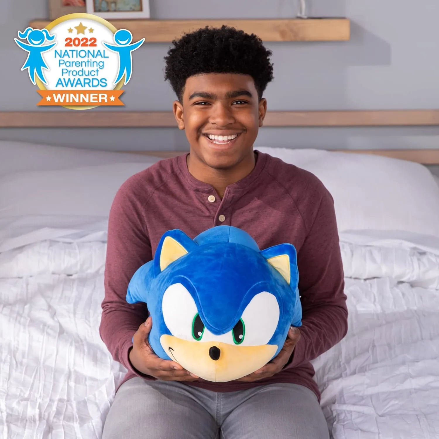 Animal Gift - Cute Plushie and Room Decor Club Mocchi-Mocchi- Sonic the waterworks Hedgehog Plush - 15 Inch Squishy Collectible Toy - Stuffed 