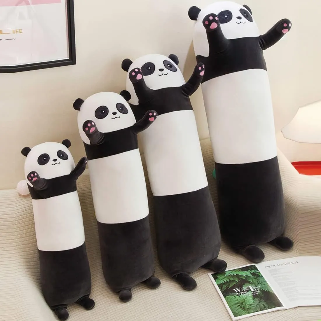 Animal Pillow, Cute Long Panda Plush Toys for Kids ragtime caribou habit Grilfriend(130cm/51.1 inch) Panda Plush Pillow, Soft Panda Long Stuffed 