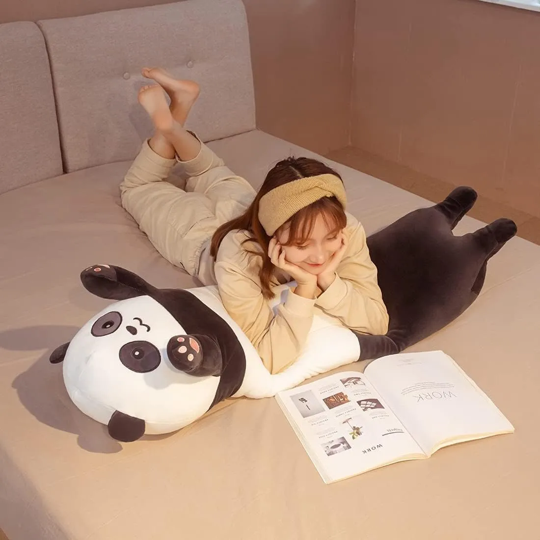 Animal Pillow, Cute Long Panda Plush Toys for Kids ragtime caribou habit Grilfriend(130cm/51.1 inch) Panda Plush Pillow, Soft Panda Long Stuffed 