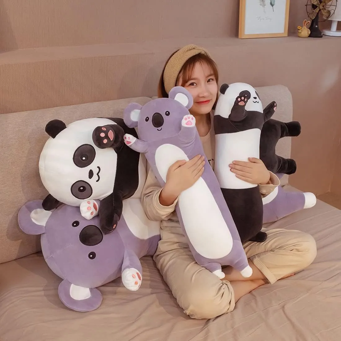 Animal Pillow, Cute Long Panda Plush Toys for Kids ragtime caribou habit Grilfriend(130cm/51.1 inch) Panda Plush Pillow, Soft Panda Long Stuffed 