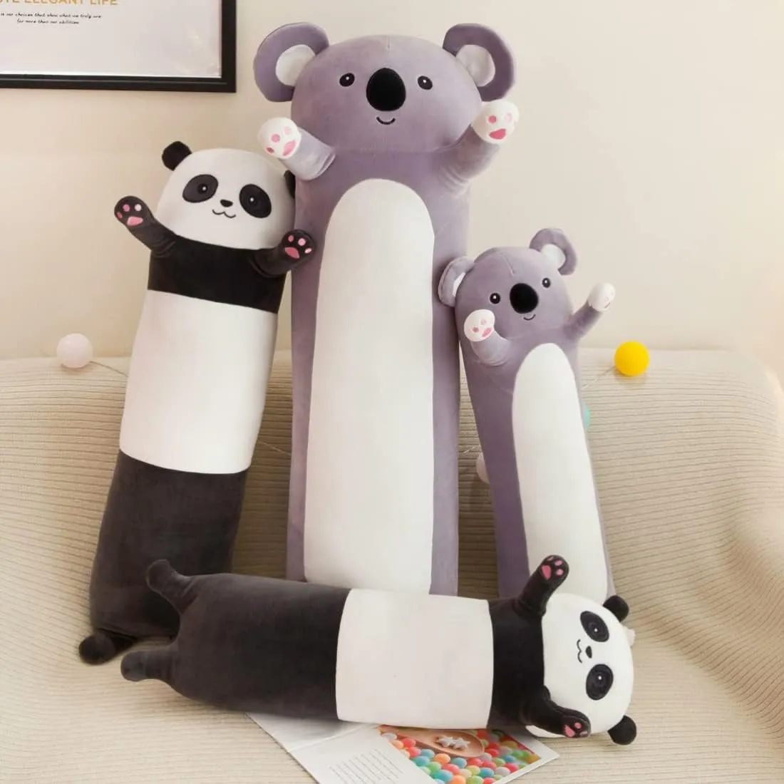 Animal Pillow, Cute Long Panda Plush Toys for Kids ragtime caribou habit Grilfriend(130cm/51.1 inch) Panda Plush Pillow, Soft Panda Long Stuffed 