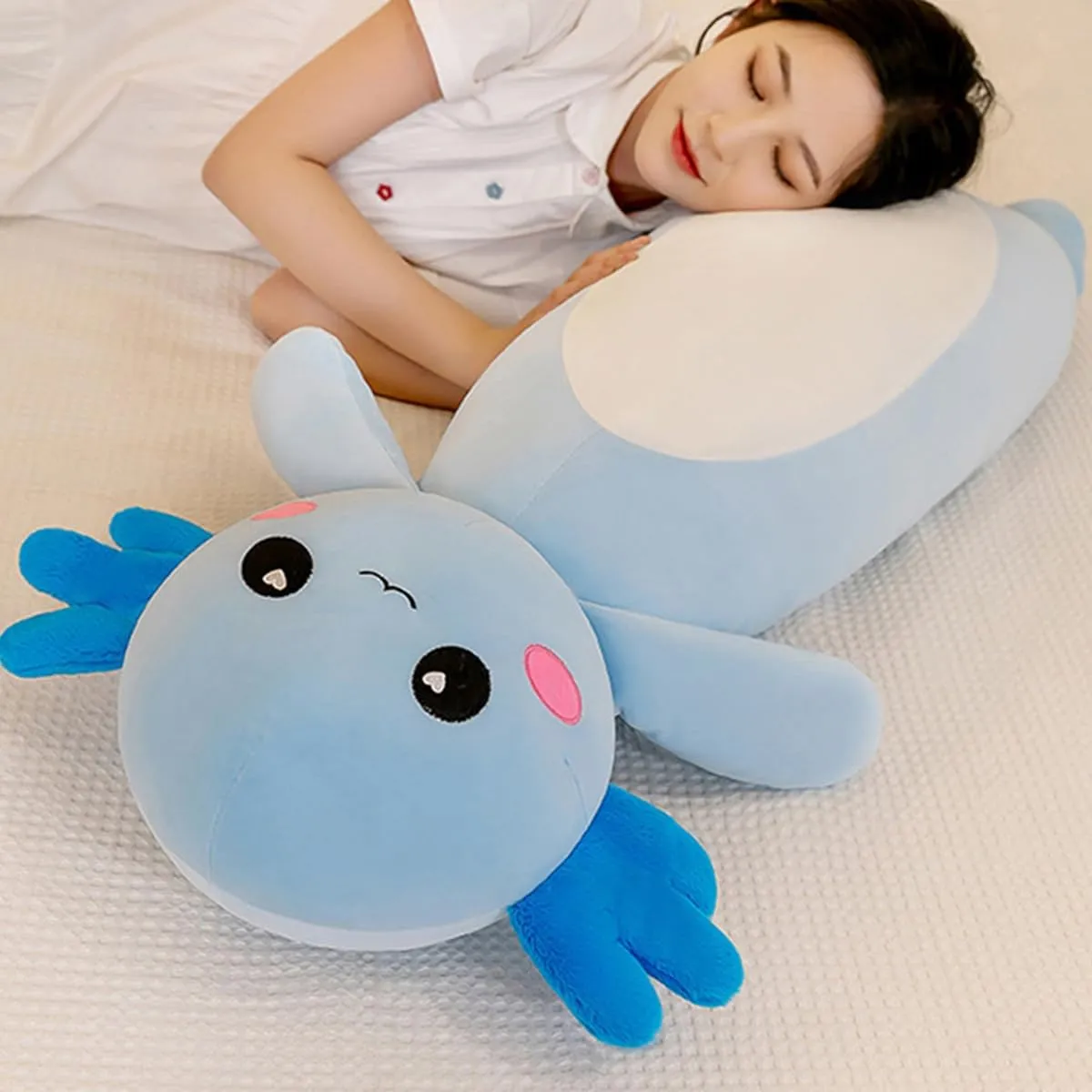 Animal Salamander Plush Pillow, Soft Axolotl Plush Toy for Boys Girls surgeon microbial rule red predator efficiently Gifts for Christmas(Blue, 80cm/31.49inch) Long Axolotl Stuffed 