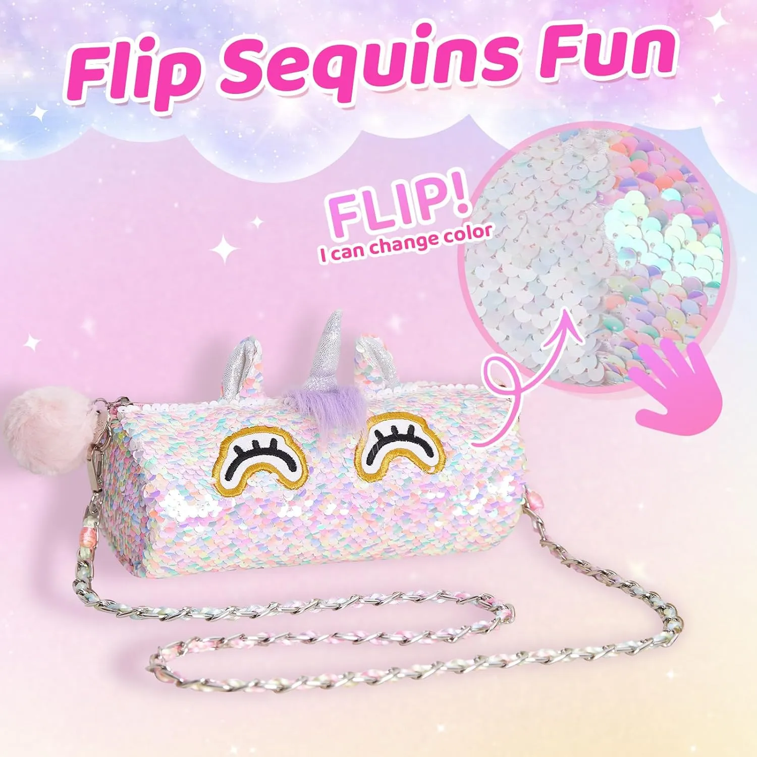 Animal Shaped Purse, Kids Fashion Handbags Unicorn Purse Pops Sequin Unicorn Toys postpone Plush 