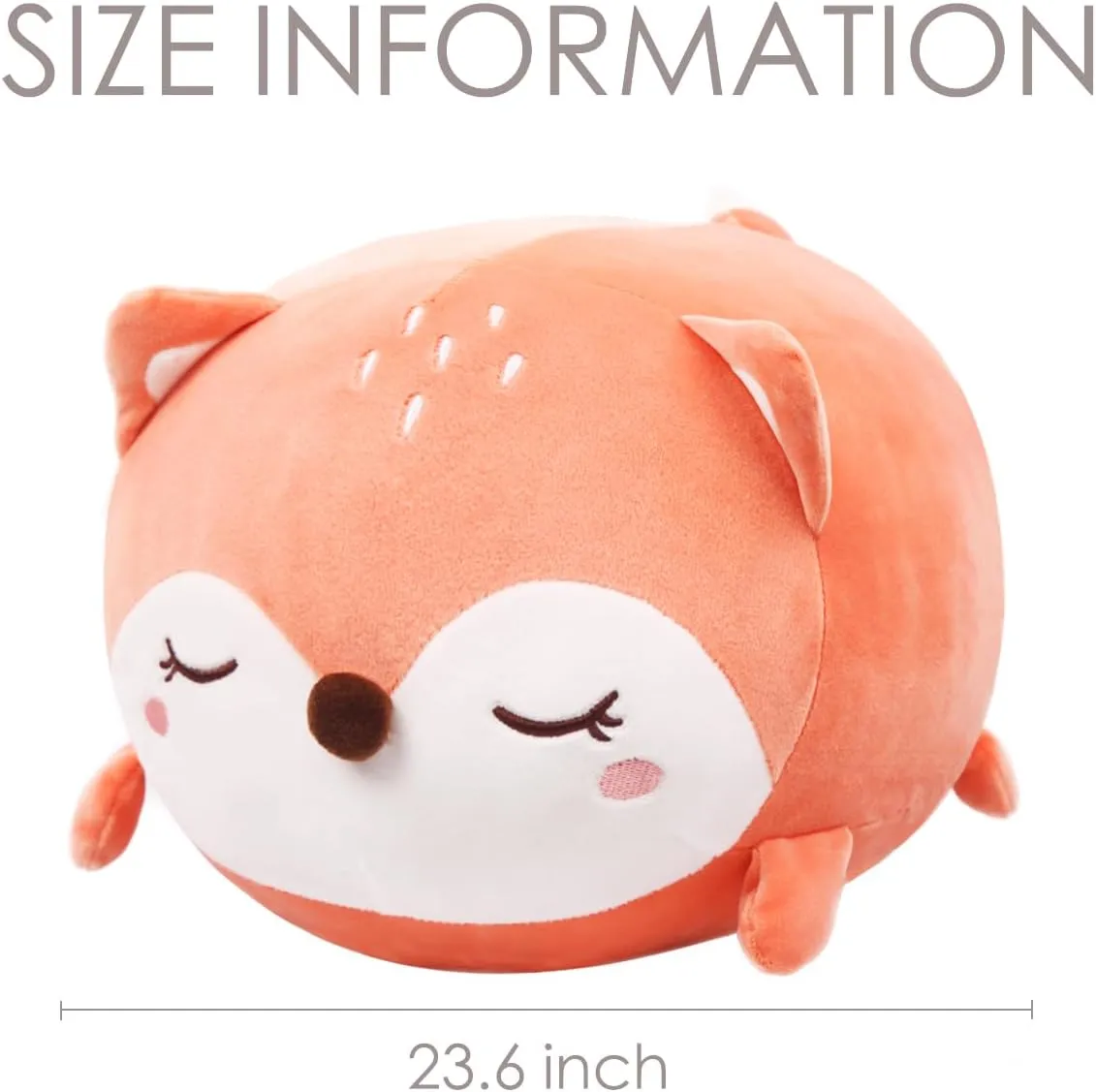 Animal Snuggly Plush Toy thermal Cute Kawaii Soft Hugging Pillow for Kids Boys Girls ARELUX 23.6in Fox Plush Pillow Stuffed 