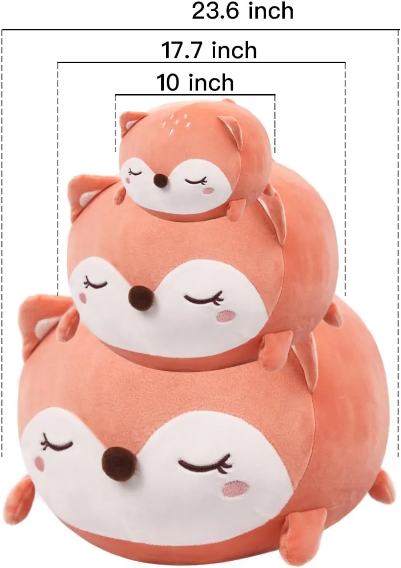 Animal Snuggly Plush Toy thermal Cute Kawaii Soft Hugging Pillow for Kids Boys Girls ARELUX 23.6in Fox Plush Pillow Stuffed 