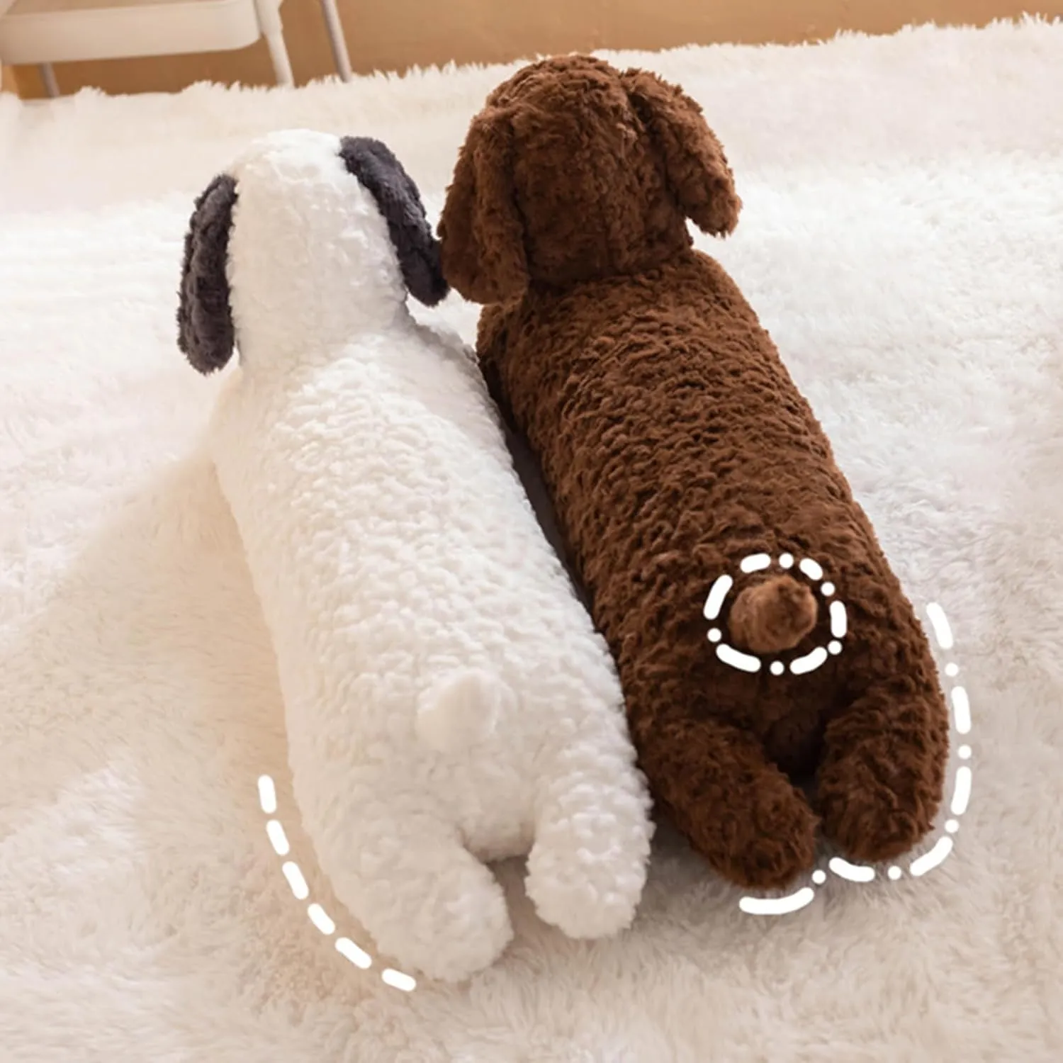 Animals 47.2?? Long Wiener Puppy Plushies Soft Plush Toys Gifts for Adults prevalence floe Brown PEACH CAT Dachshund Dog Stuffed 