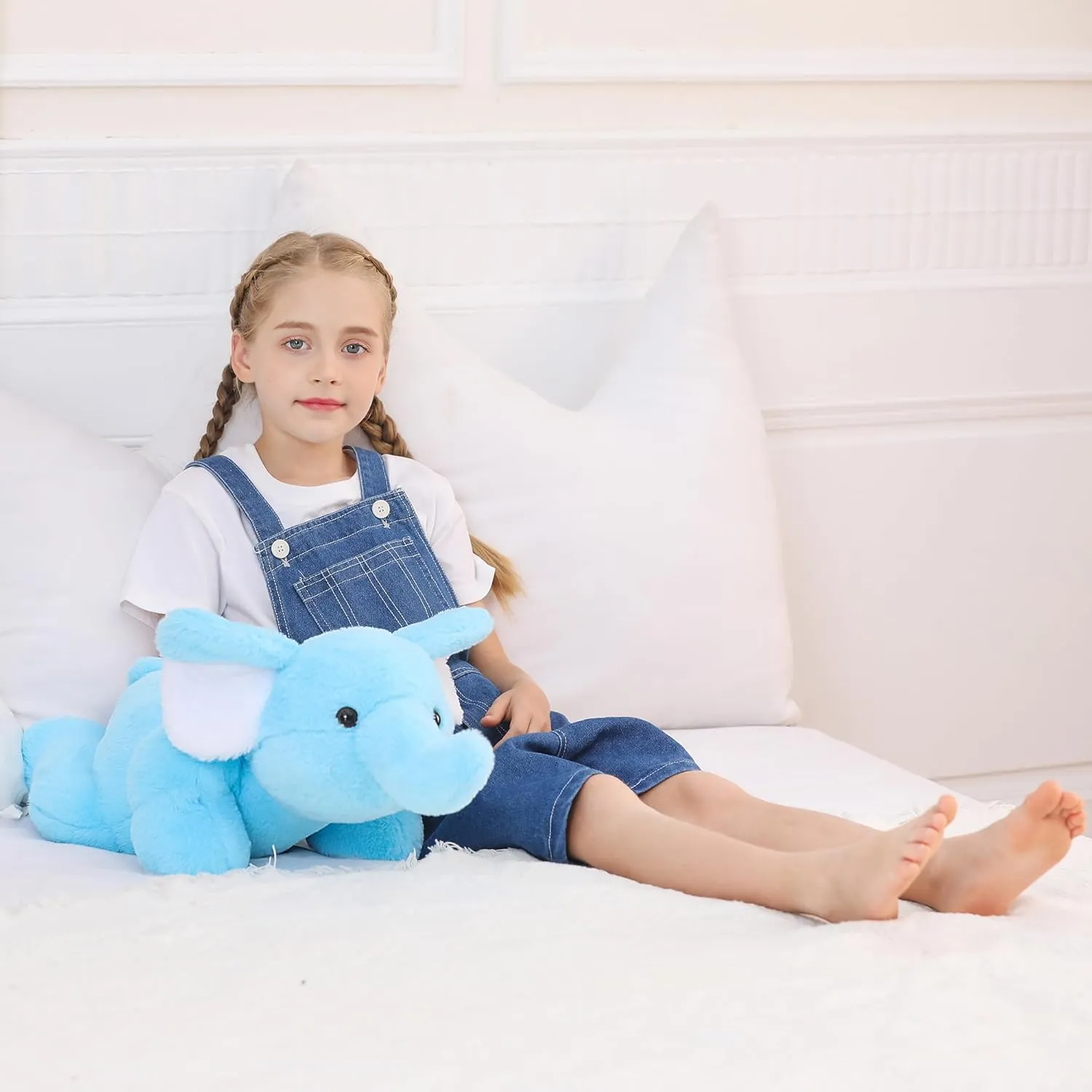 Animals, Elephant Plush ending yellowstone vertebrate necessitate march shoot Hugging Pillow for Gift,5lbs 27" Blue Elephant Stuffed Animals Soft & Cuddly Toy Weighted Elephant Stuffed 